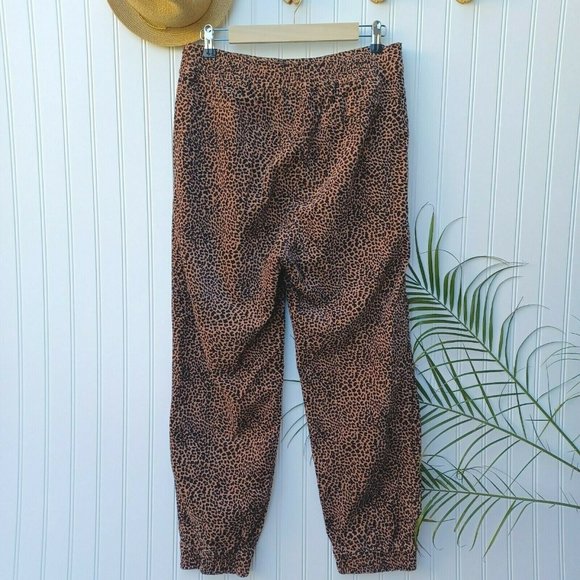 Anthropologie Kalea Corduroy  Jogger Trouser Pants Size M Cheetah Brown Black - Picture 7 of 12